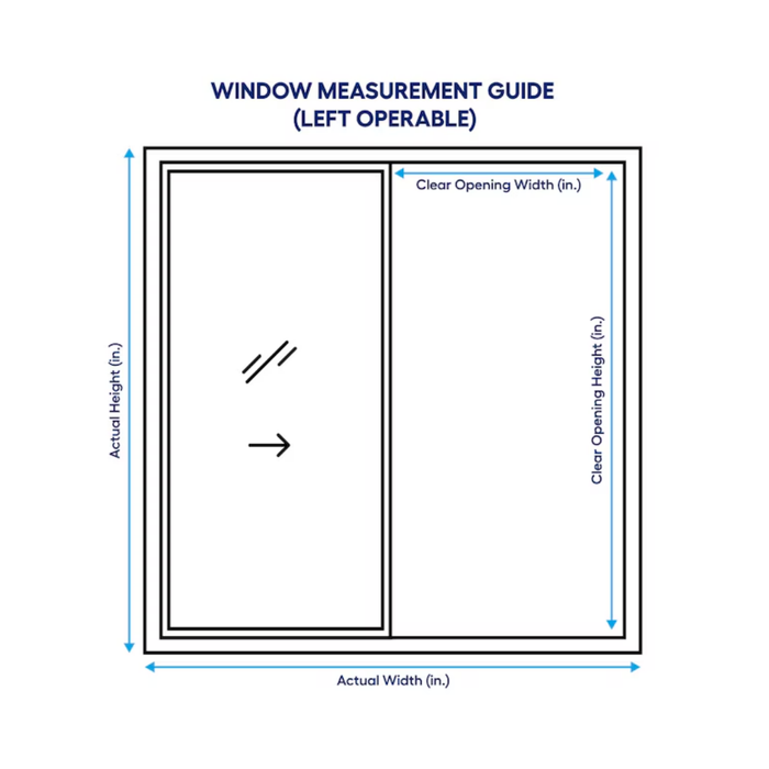 JELD-WEN V-2500 35.5" x 35.5" Left-Handed Black with White Interior Vinyl Sliding Window With Annealed Glass