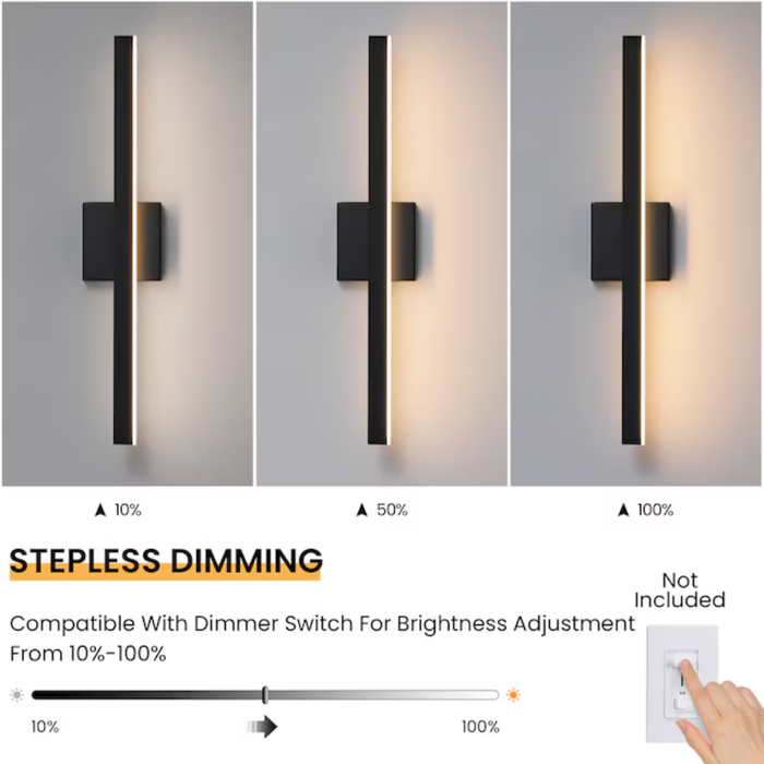 KAISITE 24-in 1-Light Modern Bathroom Light Fixture LED Vanity Light Bar  Wall Sconce