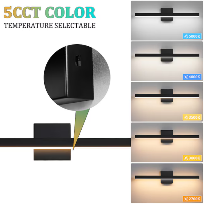 KAISITE 24-in 1-Light Modern Bathroom Light Fixture LED Vanity Light Bar  Wall Sconce