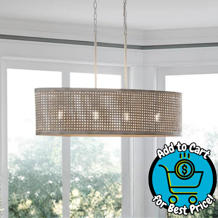 Kichler Sayulita 4 -Light White Coastal Linear Large Hanging Kitchen Island Light