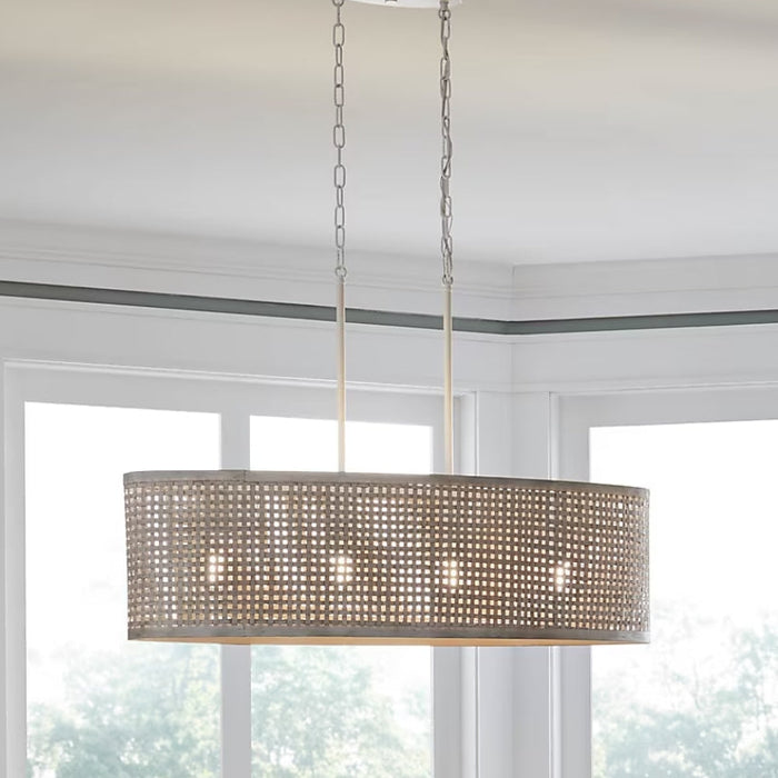 Kichler Sayulita 4 -Light White Coastal Linear Large Hanging Kitchen Island Light