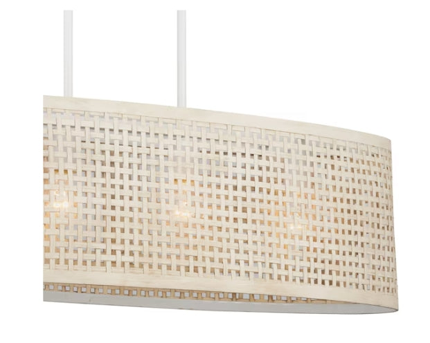 Kichler Sayulita 4 -Light White Coastal Linear Large Hanging Kitchen Island Light