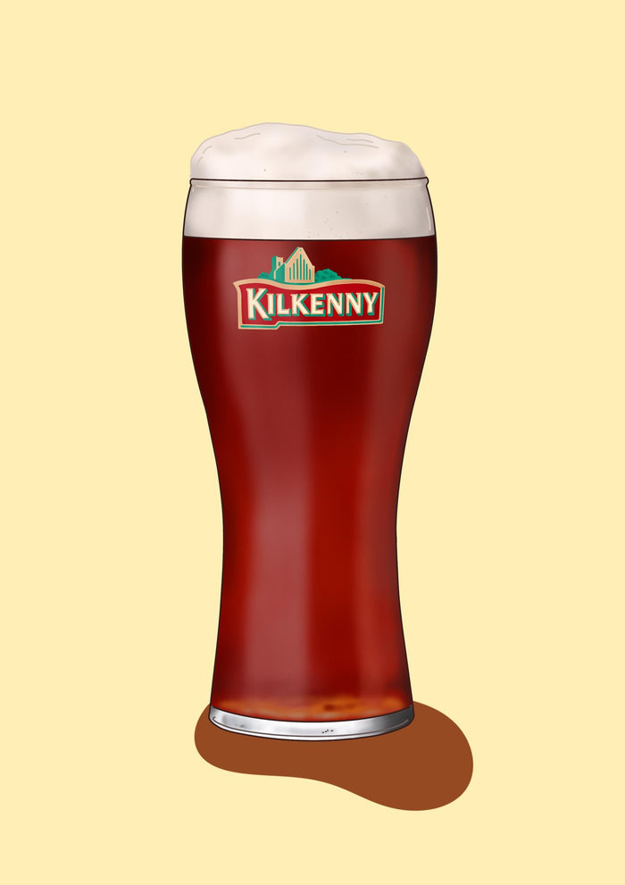 Kilkenny Ale Pint Print | Irish Pint of Beer Wall Art