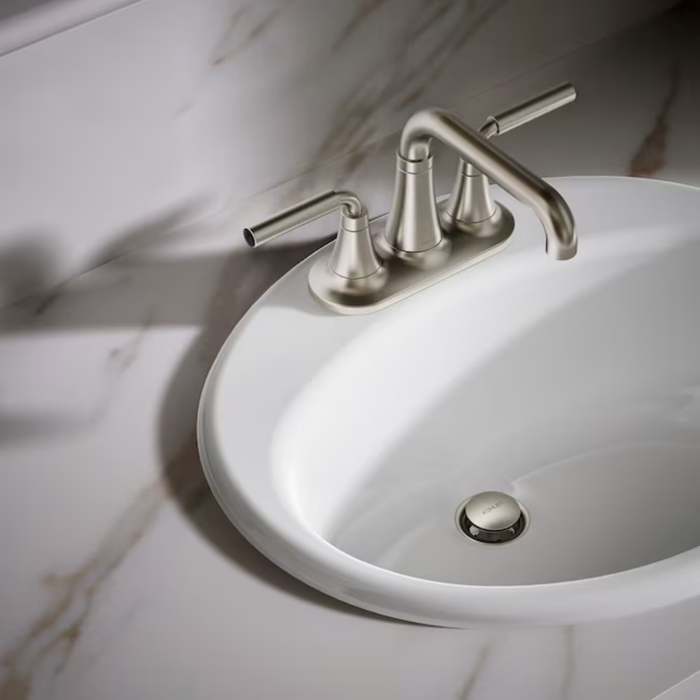 Kohler Farmington Cast Iron 16.25" Drop-in Oval Traditional Bathroom Sink