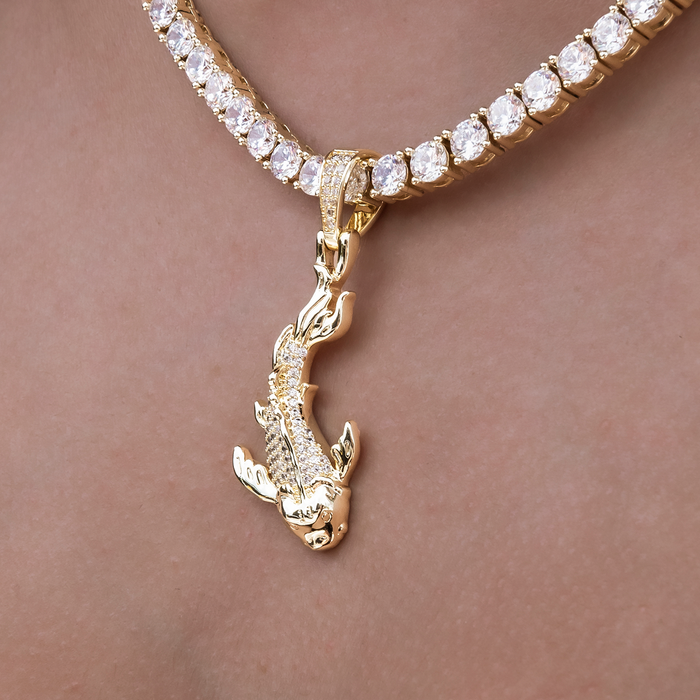 Koi Pendant in Yellow Gold