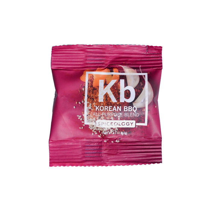 Pink Korean BBQ seasoning packet on a white background
