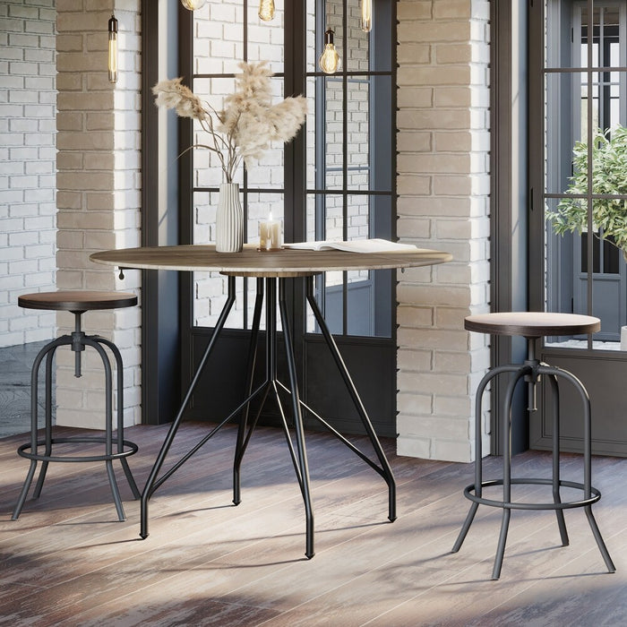 Lavish Home Swivel and Adjustable Bar Stool Set (Brown)