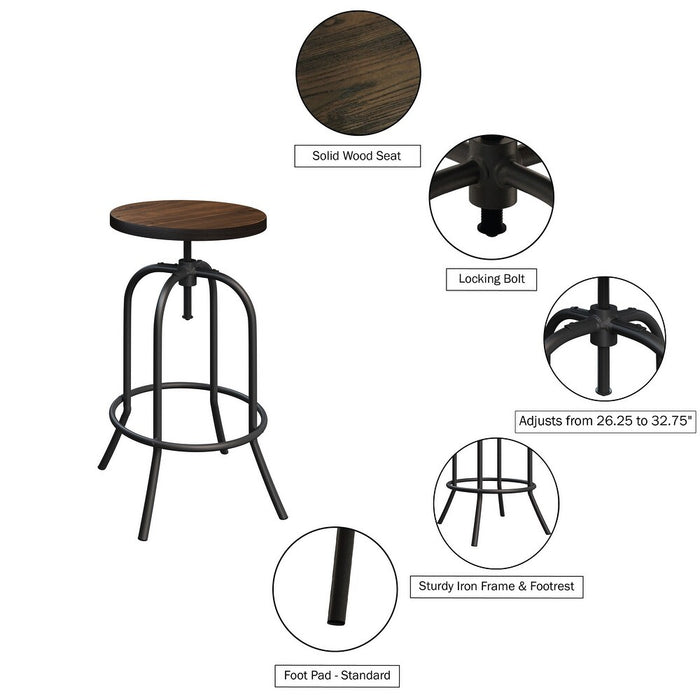 Lavish Home Swivel and Adjustable Bar Stool Set (Brown)