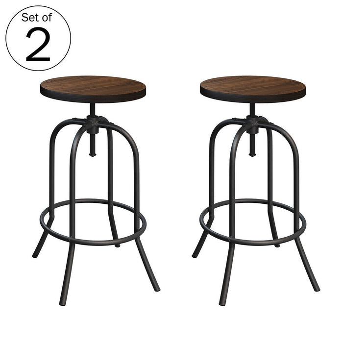 Lavish Home Swivel and Adjustable Bar Stool Set (Brown)
