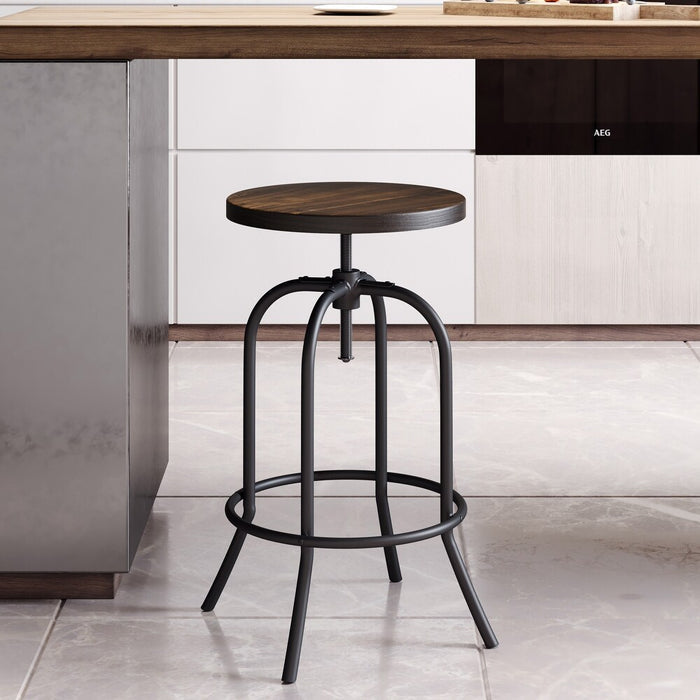 Lavish Home Swivel and Adjustable Bar Stool Set (Brown)