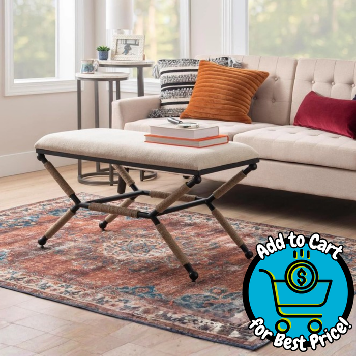 Linon Ashburn Campaign Bench Linen