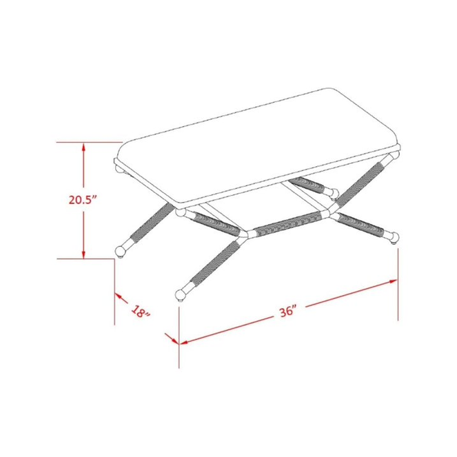 Linon Ashburn Campaign Bench Linen
