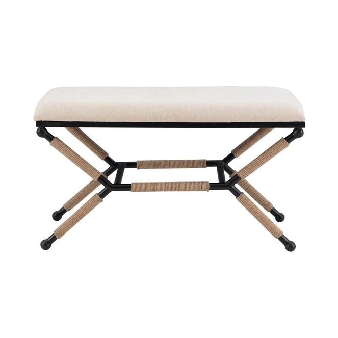 Linon Ashburn Campaign Bench Linen