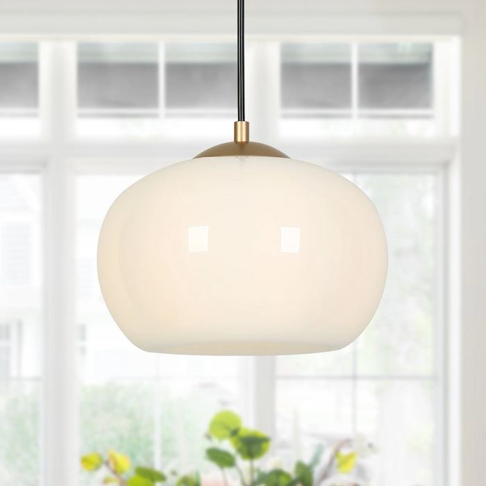 Livable Natural Classic 1-Light 9.5" Gold Modern Drum Pendant Light Fixtures *Deal Of The Day*