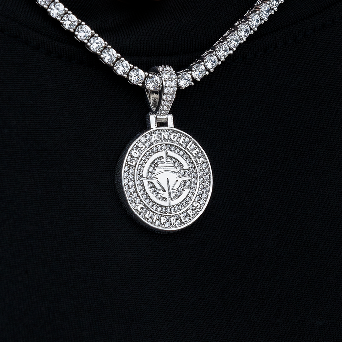 Los Angeles Clippers Official NBA Micro Logo Pendant in White Gold