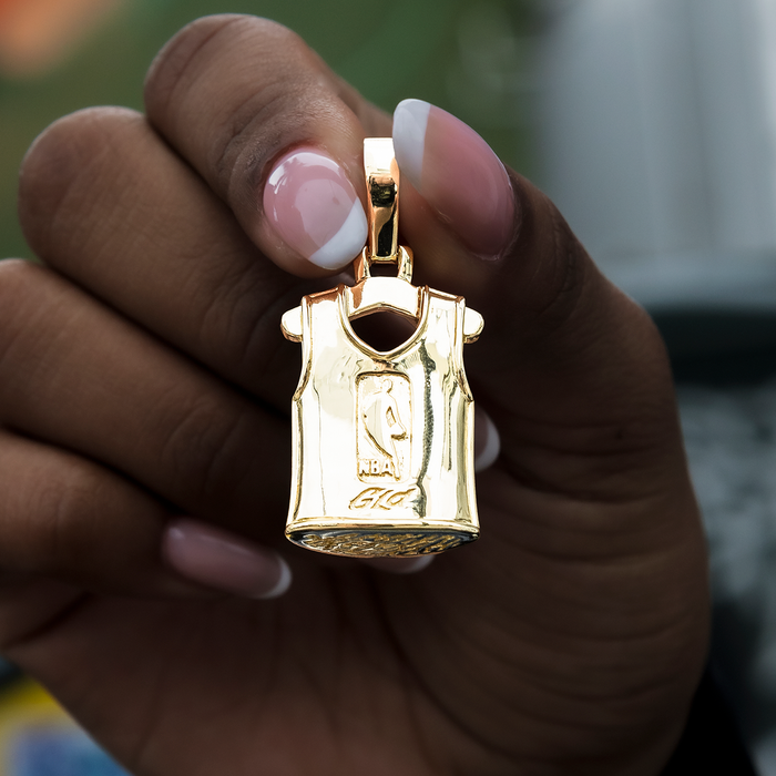 Los Angeles Lakers Official NBA Jersey Pendant - Yellow Gold