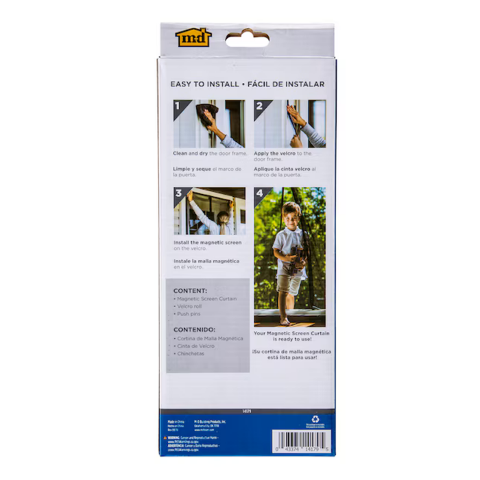 M-D Universal Black Single Magnetic Polyester Screen door