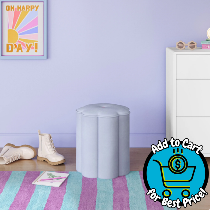 Mainstays Kids Flower Petal Ottoman - Blue