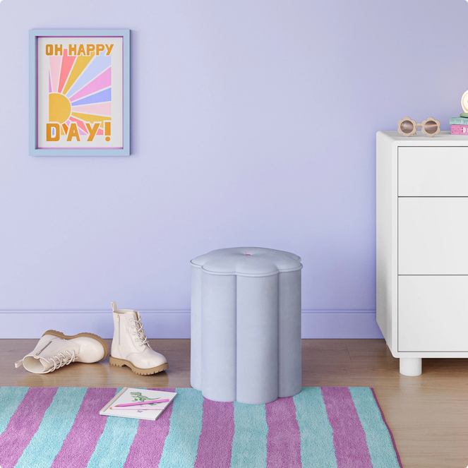 Mainstays Kids Flower Petal Ottoman - Blue