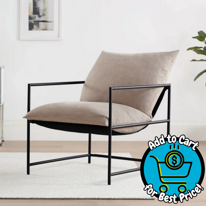 Mainstays Metal Framed Sling Accent Chair, Oatmeal *Deal Of The Day*