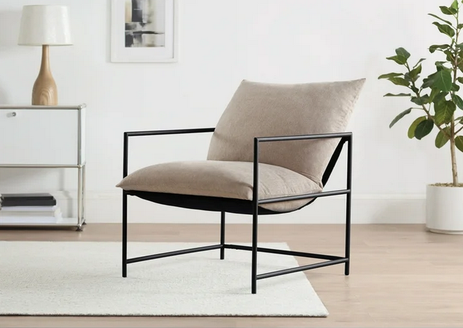 Mainstays Metal Framed Sling Accent Chair, Oatmeal *Deal Of The Day*