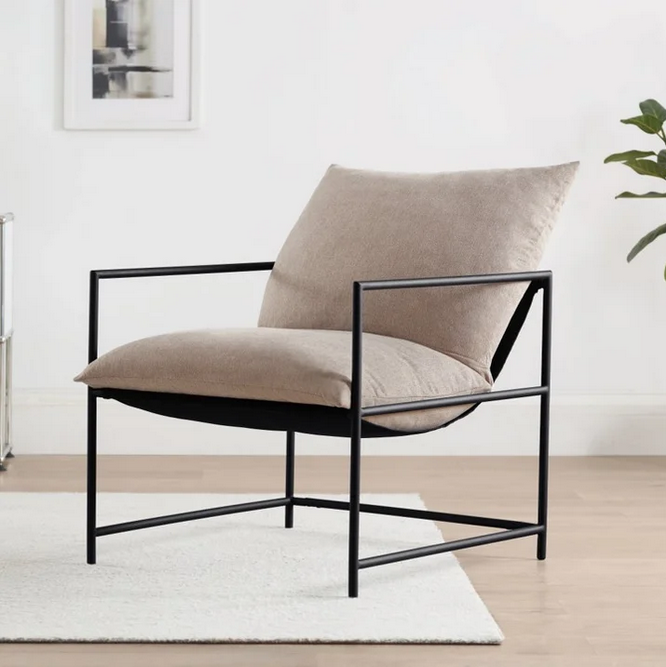 Mainstays Metal Framed Sling Accent Chair, Oatmeal *Deal Of The Day*