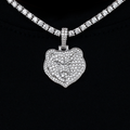 Memphis Grizzlies Official NBA Micro Logo Pendant in White Gold