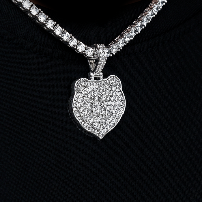 Memphis Grizzlies Official NBA Micro Logo Pendant in White Gold