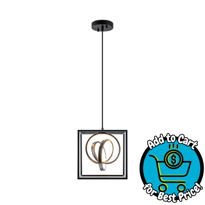 MENCOLULU Light Black Modern/contemporary Square LED Small Hanging Pendant Light