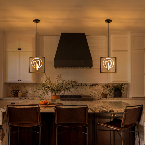 MENCOLULU Light Black Modern/contemporary Square LED Small Hanging Pendant Light