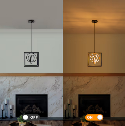 MENCOLULU Light Black Modern/contemporary Square LED Small Hanging Pendant Light
