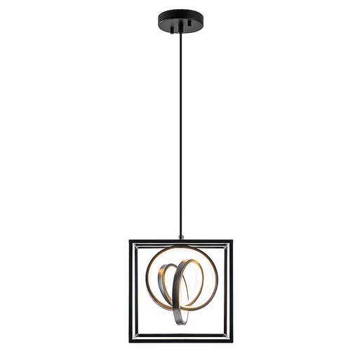 MENCOLULU Light Black Modern/contemporary Square LED Small Hanging Pendant Light