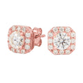 Micro Clustered Moissanite Earrings in Rose Gold Vermeil