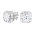 Micro Clustered Moissanite Earrings in White Gold Vermeil