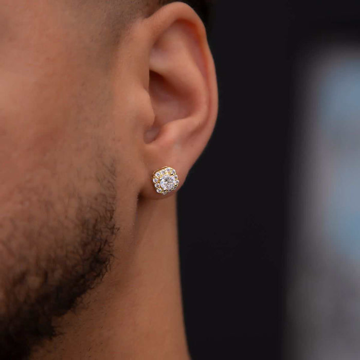 Micro Clustered Moissanite Earrings in Yellow Gold Vermeil