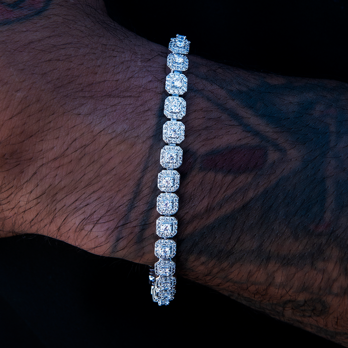 Micro Clustered Tennis Chain + Bracelet Bundle in White Gold