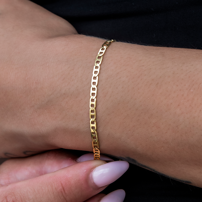 Micro Flat Valentina Bracelet in Yellow Gold- 2mm