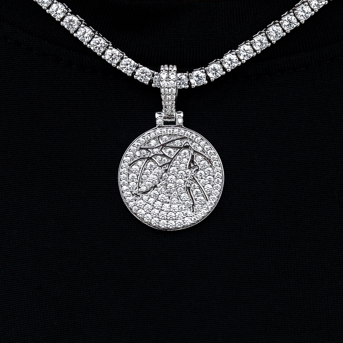 Minnesota Timberwolves Official NBA Micro Logo Pendant in White Gold