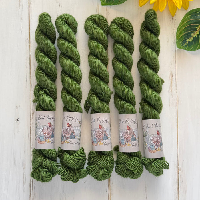 "Moss" - Singles Fingering Mini Hand-Dyed Yarn