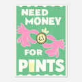 13x18 cm / 5x7″ / Green and Pink