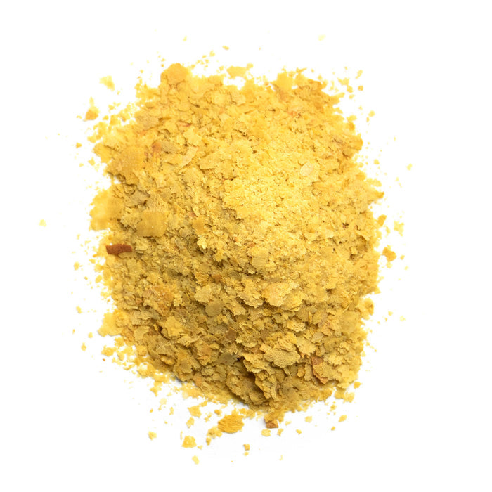 Closeup of bright yellow chunky flakes
