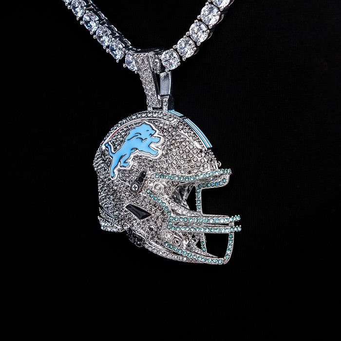 Official NFL 2025 Edition Detroit Lions Helmet Pendant