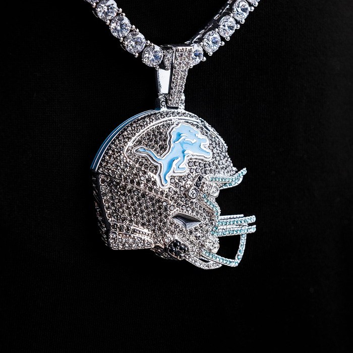 Official NFL 2025 Edition Detroit Lions Helmet Pendant