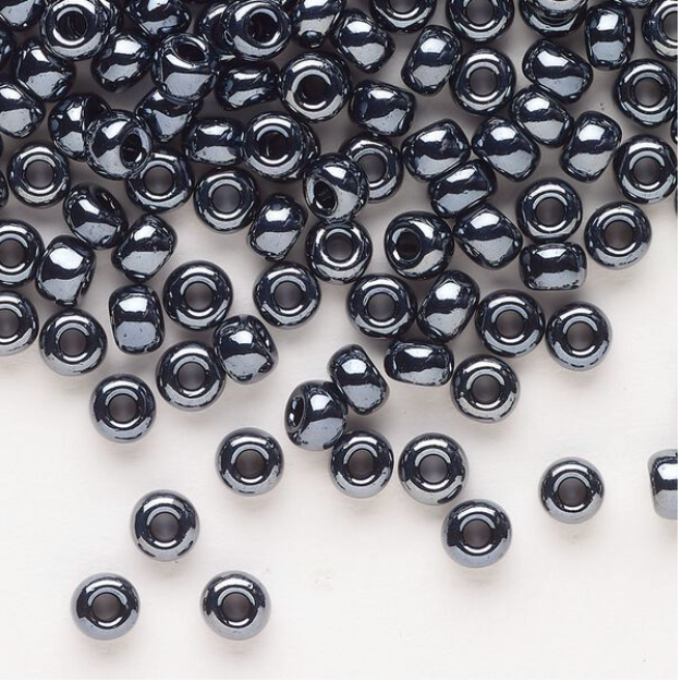 Opaque Metallic Gunmetal Miyuki Rocailles #6 - 25 gm