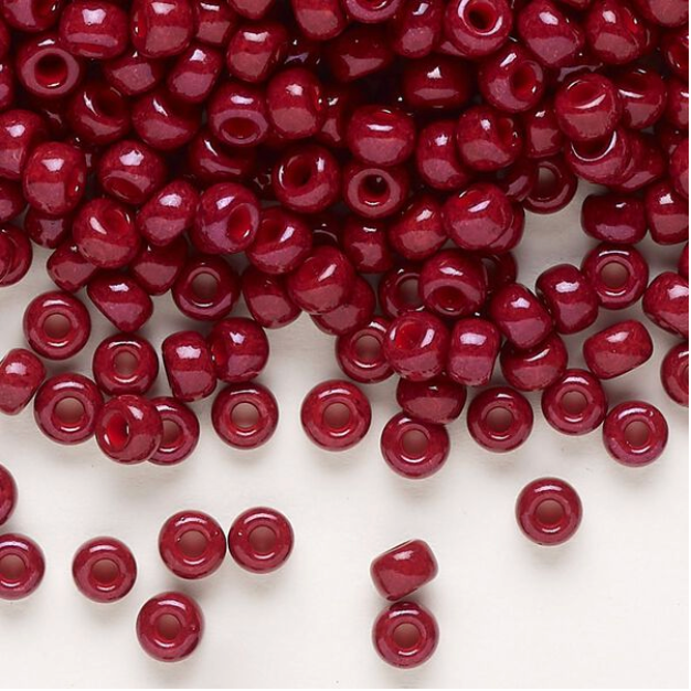 Opaque Outside-Dyed Maroon Miyuki Rocailles #6 - 25 gm