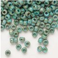 Opaque Picasso Turquoise Blue Miyuki Rocailles #6 - 25 gm