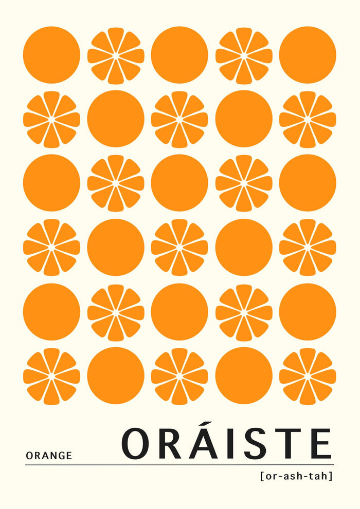 Orange Irish Print - Oráiste. Irish colour art