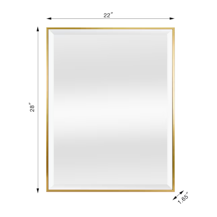 Origin 21 22-in W x 28.0-in H Rectangle Gold Framed Wall Mirror