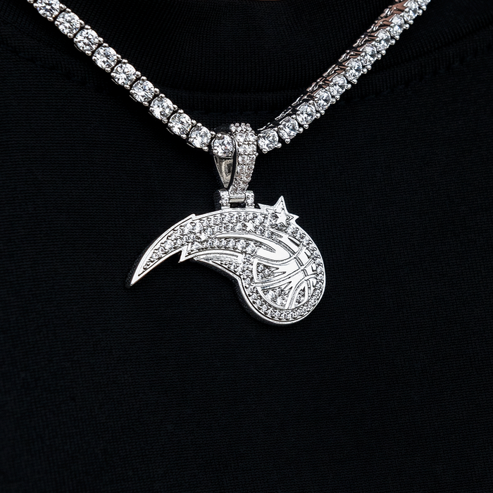 Orlando Magic Official NBA Micro Logo Pendant in White Gold