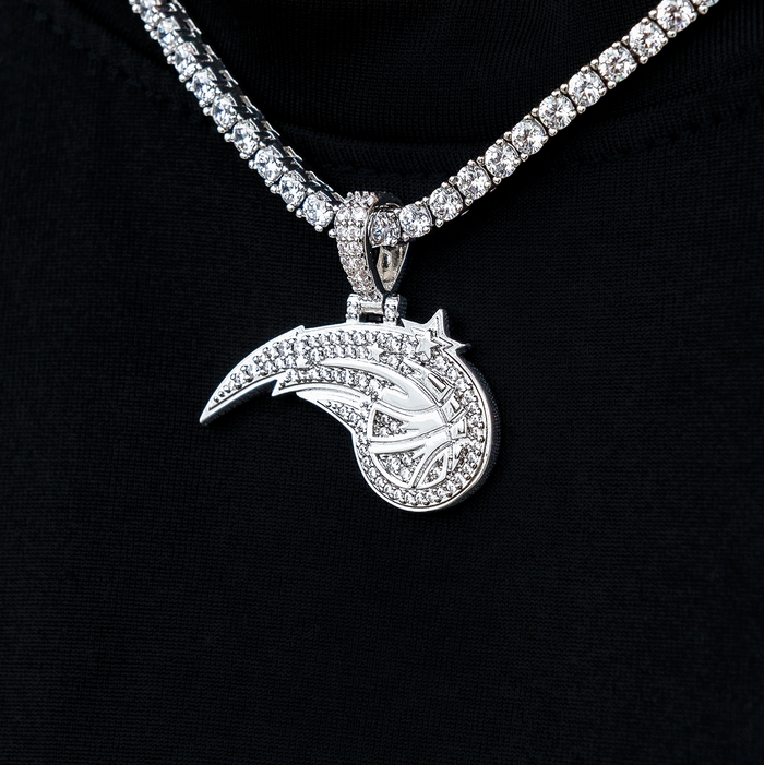 Orlando Magic Official NBA Micro Logo Pendant in White Gold